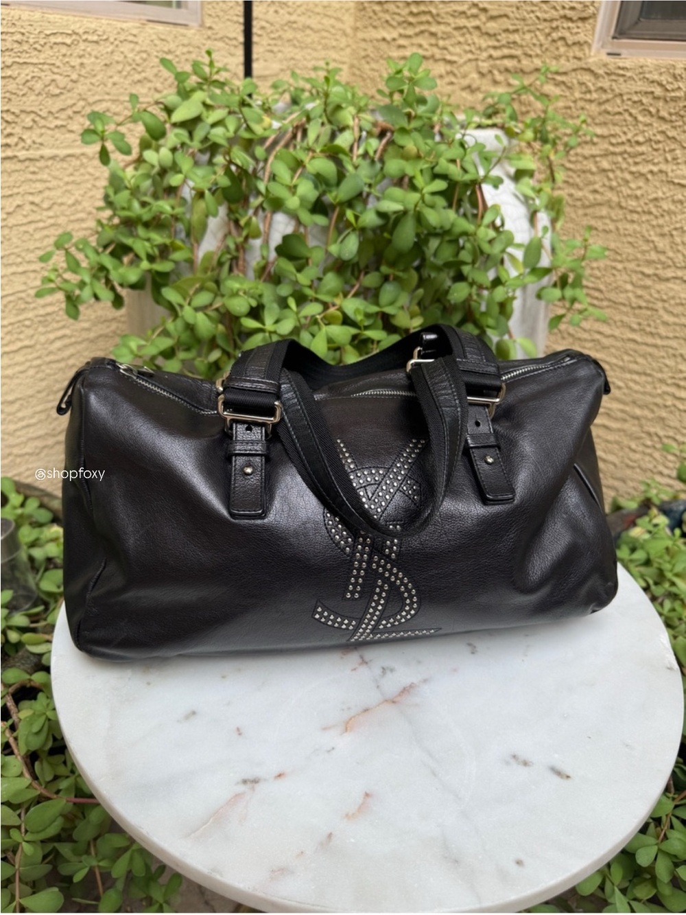 Yves Saint Laurent Studded Vintage Rive Gauche Satchel - Picture 2 of 16
